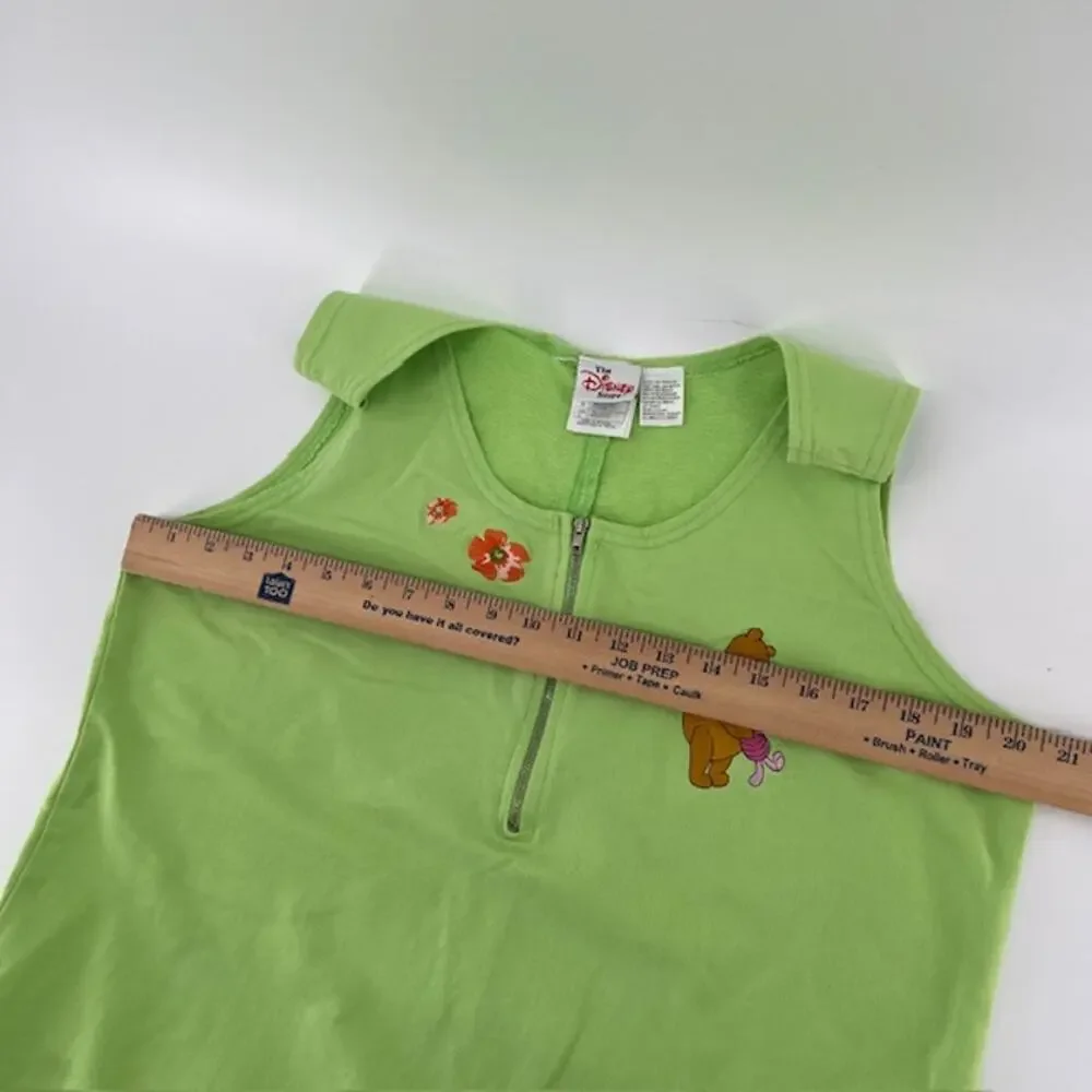 VTG 90s Disney Store Winnie the Pooh and Piglet Embroidered Shirt Dress Womens L